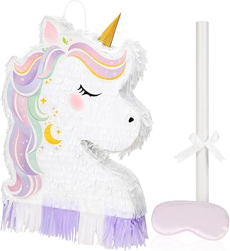 Cozystar Unicorn Pinata for Girls Birthday Party - 16.5" Pinata Set with Stick & Blindfold - Fairy Theme Party Supplies Indoor & Outdoor Game Decoracion