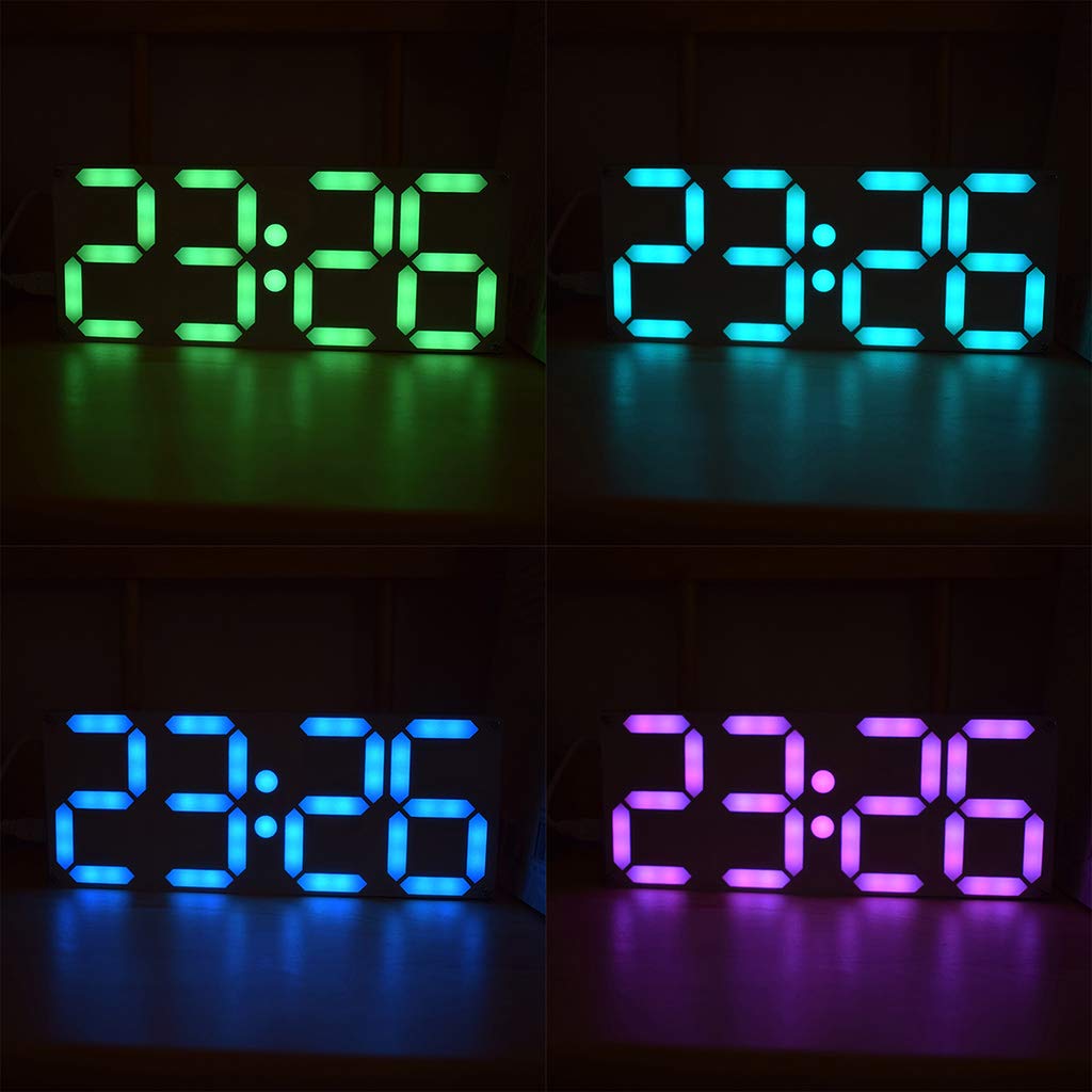 GUMEI Grand kit de Bricolage d'horloge de Tube numérique DS3231 de Couleur Arc-en-Ciel avec des Couleurs Personnalisables