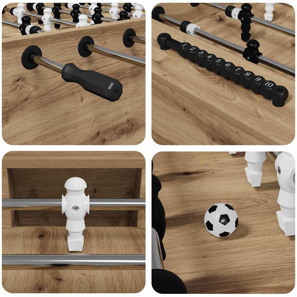 Genérico Mesa de Fútbol 2 pcs Roble Artesanal 146,5 x 74 x 85 cm,Deportes,Juegos de Interior,Futbolín,Mesas de futbolín-3378206