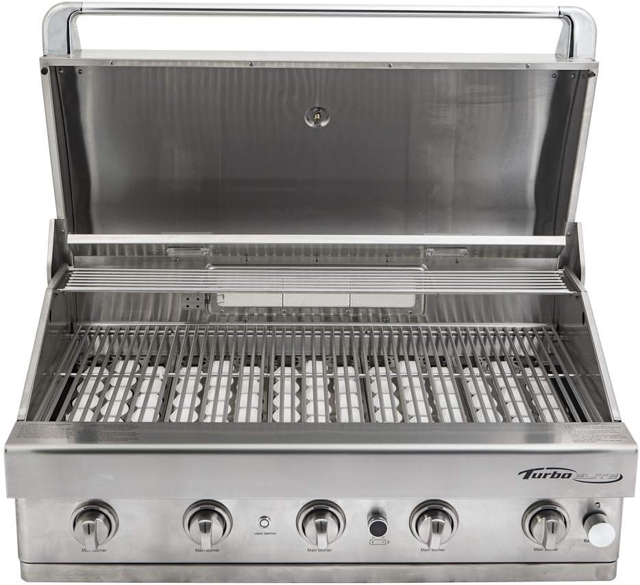 Turbo Elite 38-inch 5-Burner Built-In BBQ Gas Grill - Natrual Gas