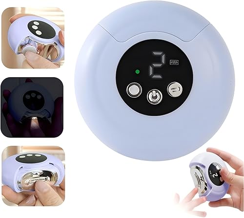 Cortaúñas eléctrico de rotación de 360, pulido eléctrico 3 en 1, recortador de uñas automático con luz LED y almacenamiento de restos de uñas,