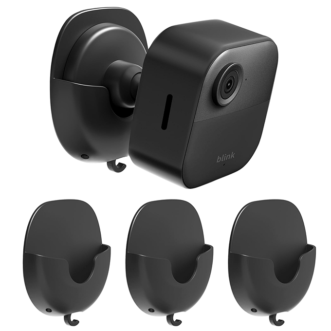 Blink 防损墙壁支架（3件装） 适用于 Blink Outdoor 4 / Blink Mini / Mini 2 / Blink Indoor 摄像头 轻松安装，无需打孔或螺丝（黑色）
