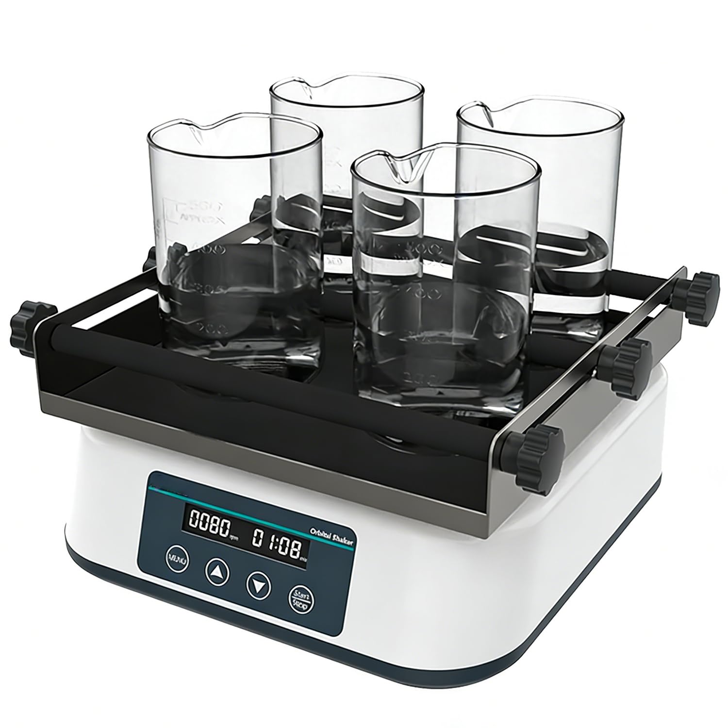 Agitador orbital para laboratorio, temporizador de velocidad ajustable, pantalla LED, bandeja universal, para mezclar líquidos oscilante