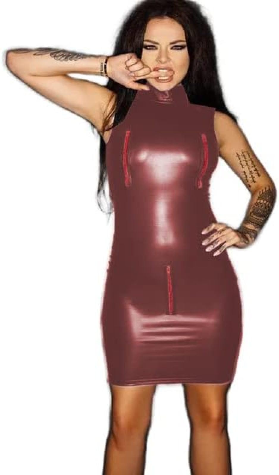Amazon.com: Mini Dress Summer Women Sexy Party Club Dress Sleeveless Faux Leather  Mini Dress,Dark Red,S : Clothing, Shoes & Jewelry