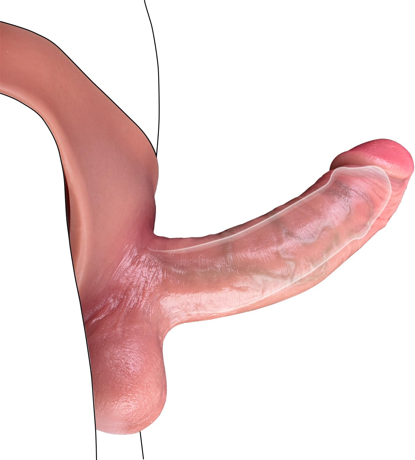 Adult Wearable Realistic Male Penis Sleeve Pants,7.5" Long Dildo Silicone Penis Sheath Underwear,Harness Male Strap On Extender Reusable Dick Enhancer Pump Stretchy Panties,Sex Toys for Men Couples
