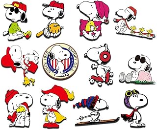 スヌーピー 可愛い 冷蔵庫マグネット マグネットステッカー ステッカー インテリア 強力な磁力 装飾 磁石 セット マグネットステッカー 贈り物 キッチン デコレーション 12枚 非公式 [並行輸入品]
