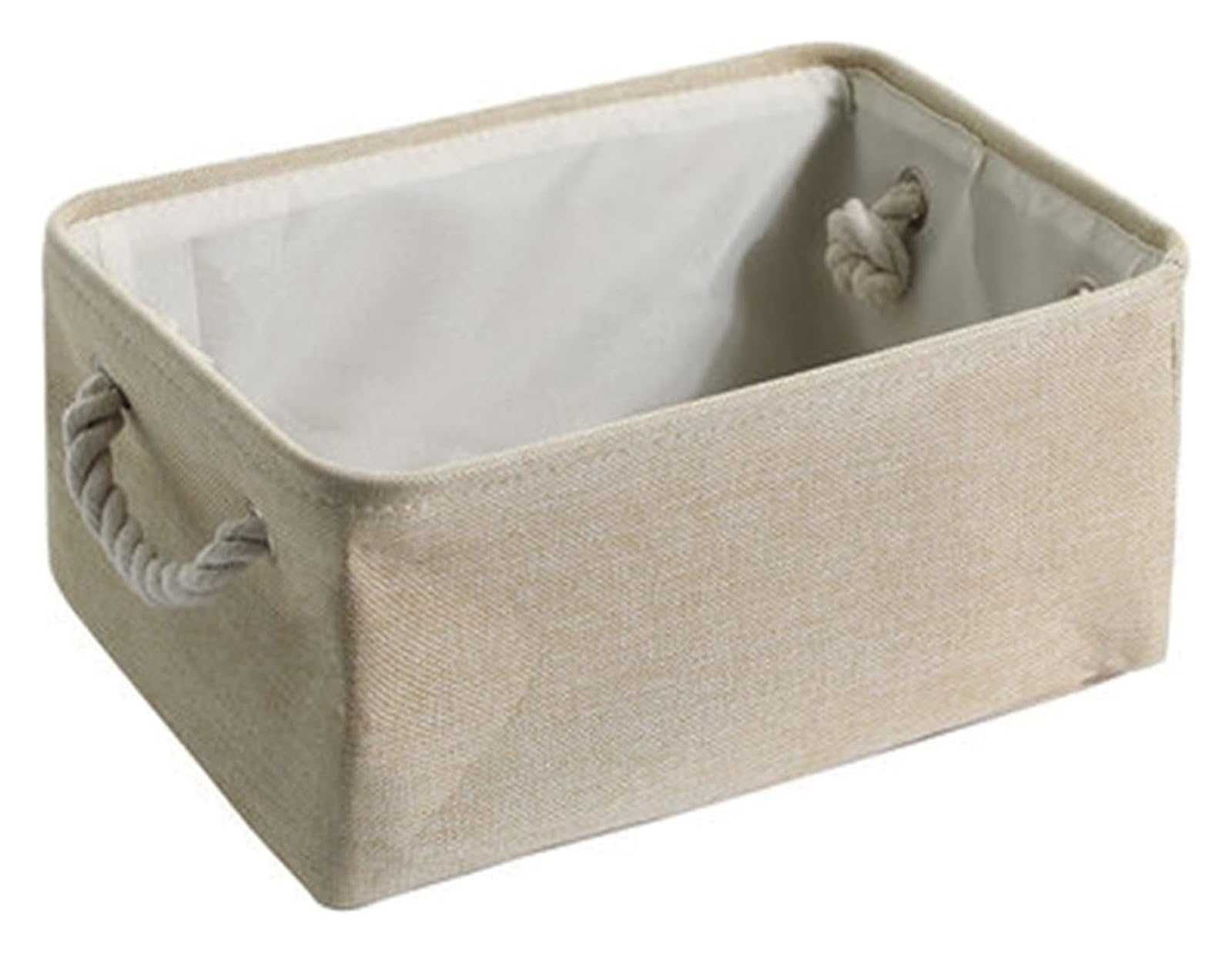 BTBTB Wardrobe Organiser Boxes,Fabric Storage Box for Clothes, Thickened Storage Basket Foldable Cloth Toy Storage Washable Basket for Shelves, Toys, Clothes(Beige,41x31x20cm)