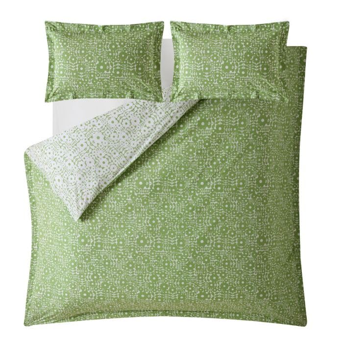 Orla Kiely Bedding - Criss Cross Stem Basil Green 100% Cotton Duvet Cover Set (King Size Duvet Cover Set: 260cm x 220cm)