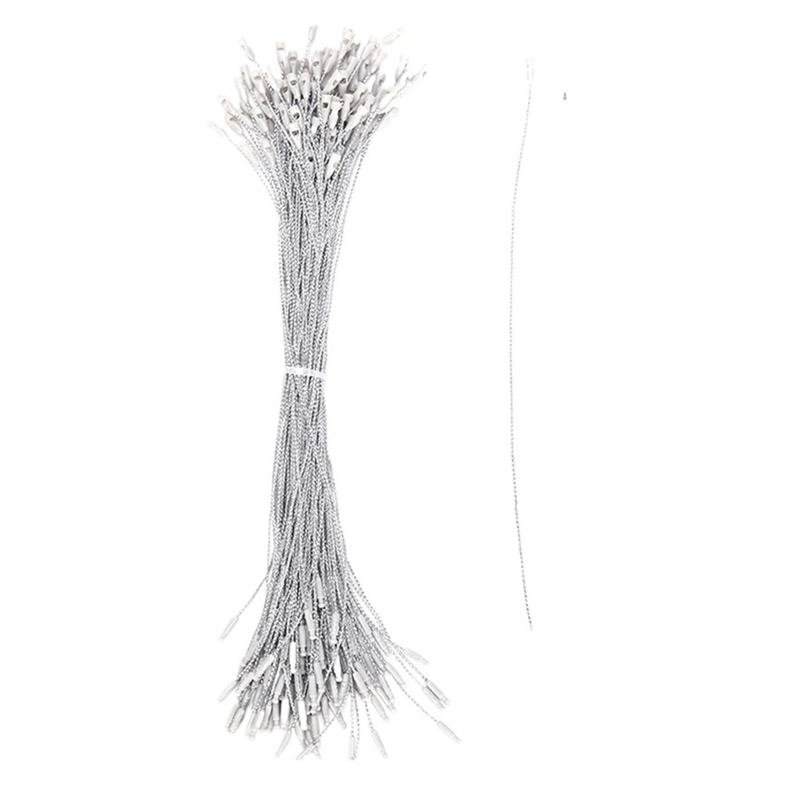 IESUTA 100 Pieces of 20 cm Gold and Silver Rope Fiber Wire Gift Wrapping Rope Christmas Ball Lanyard DIY tag Wire Label Lanyard Christmas Tree Decoration Lanyard (Color : Sliver)