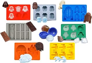 Set of 8 Star Wars Silicone Ice Trays Chocolate Molds: Stormtrooper, Darth Vader, X-Wing Fighter, Millennium Falcon, R2-D2, Han Solo, Boba Fett, and Death Star
