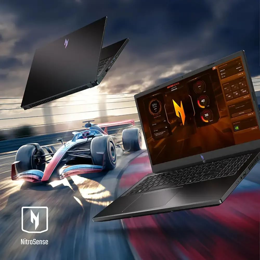 acer Nitro V Gaming Laptop, 15.6" FHD IPS Display, 144Hz, AMD Ryzen 5 7535HS, 6 core, GeForce RTX 4050, 16GB DDR5, 1TB SSD, Obsidian Black, Windows 11, BK, borsa per laptop, TWE Mouse Pad & Mouse
