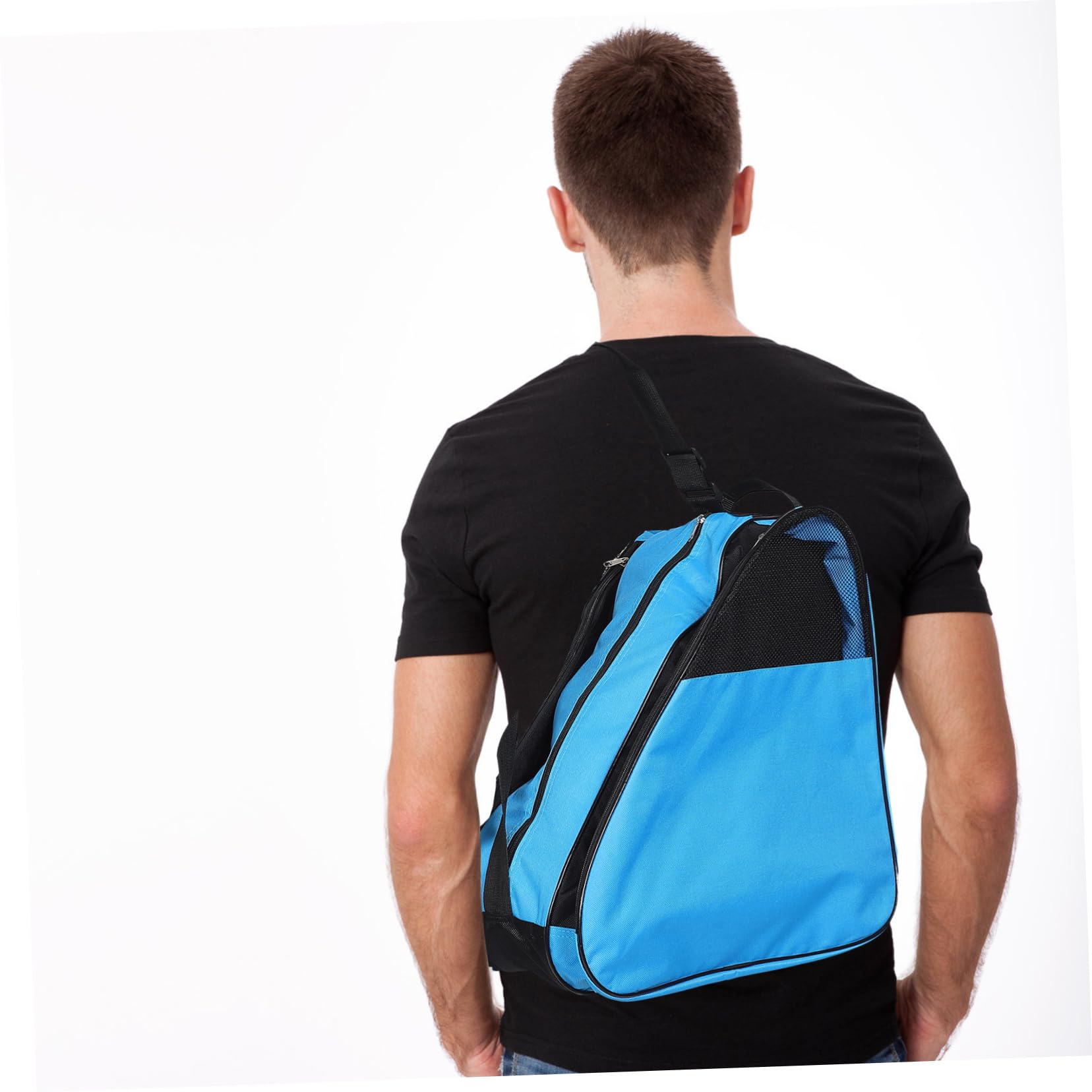 borsa per pattini a rotelle borsa a tracolla a borsa per scarpe a rotelle borsa per scarpe da skate pattini per le donne portarulli Panno Oxford Black