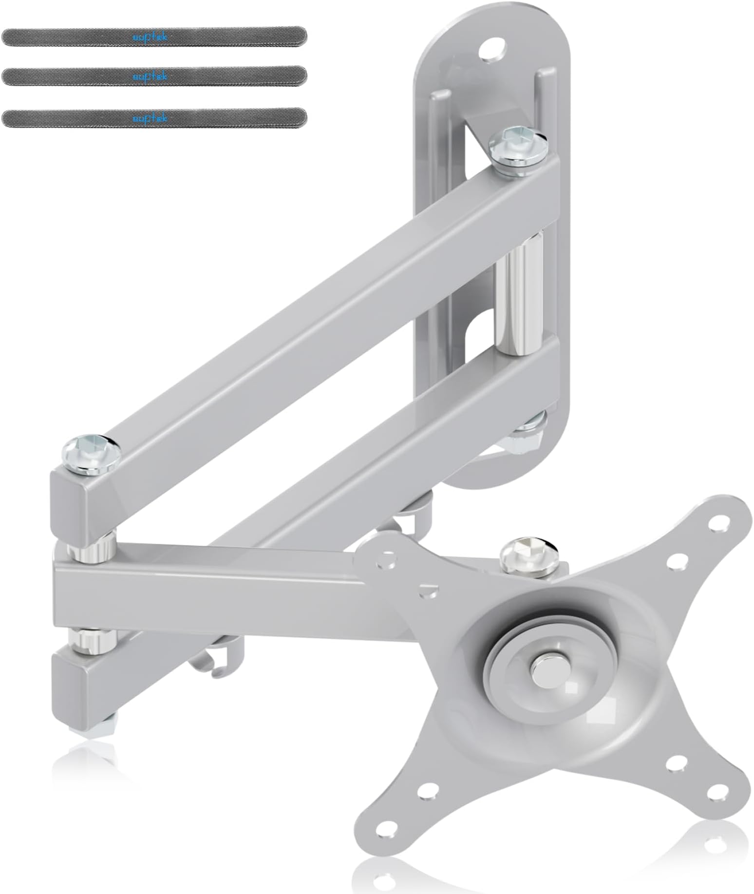 Suptek TV Wall Mount Swivel Tilt Rotation Full Motion Adjustable Articulating for Most 15-32 inch LED, LCD Monitor Wall Mount VESA 75,100, Silver (MA2720S)