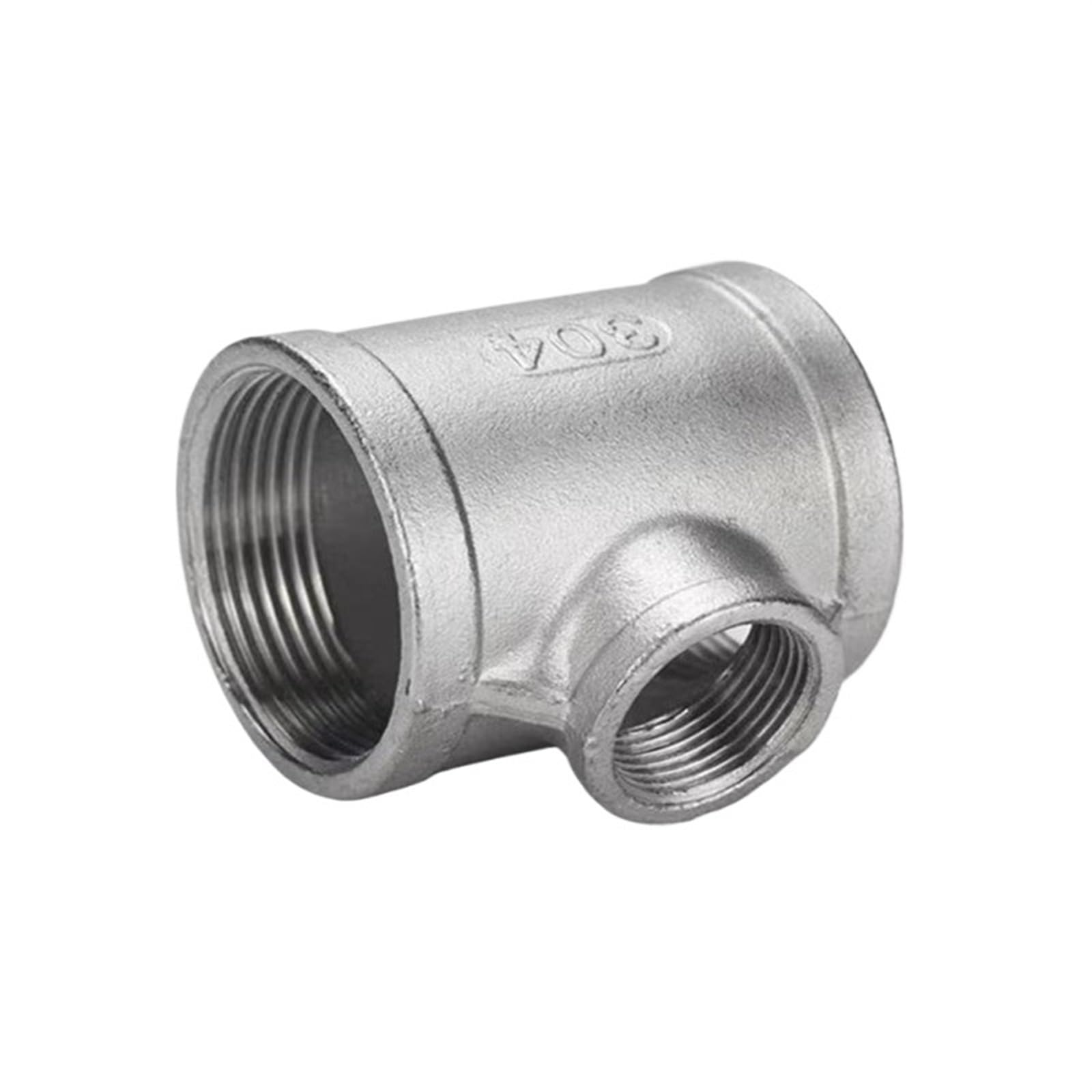 Reductor de Tres vías con Rosca Hembra en T Conector rápido de Tres vías Conector Reductor de tubería de Acero Inoxidable para Juntas de tuberías(DN50 x DN25 x DN50)