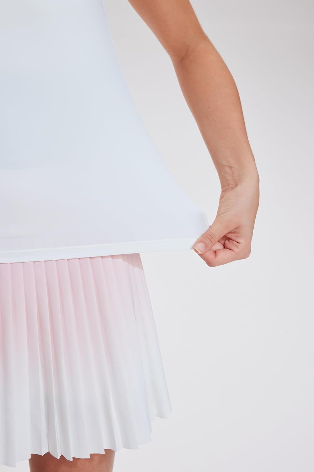 AFZ Women's Two Piece Tennis Skirt Sets Polo Sleeveless Ombre Pleated Pickleball Golf Outfits with Shorts and Pockets - Image 5