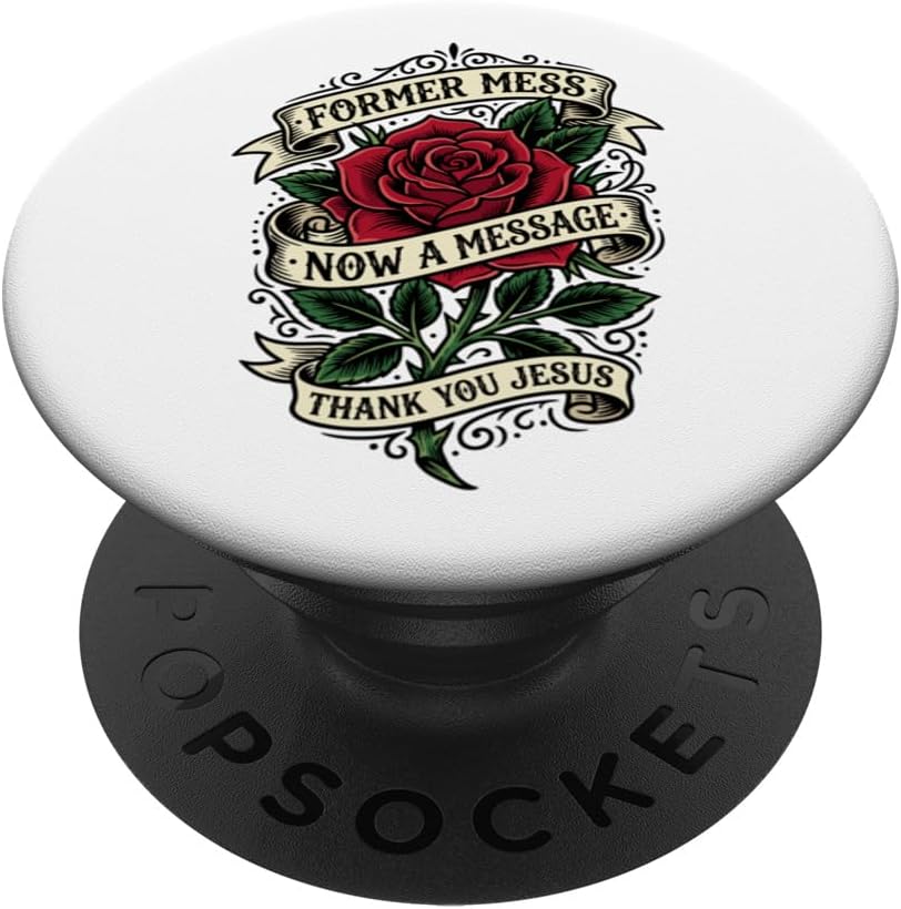 Former Mess Now A Message Thank You Jesus Christian Faith PopSockets PopWallet for MagSafe