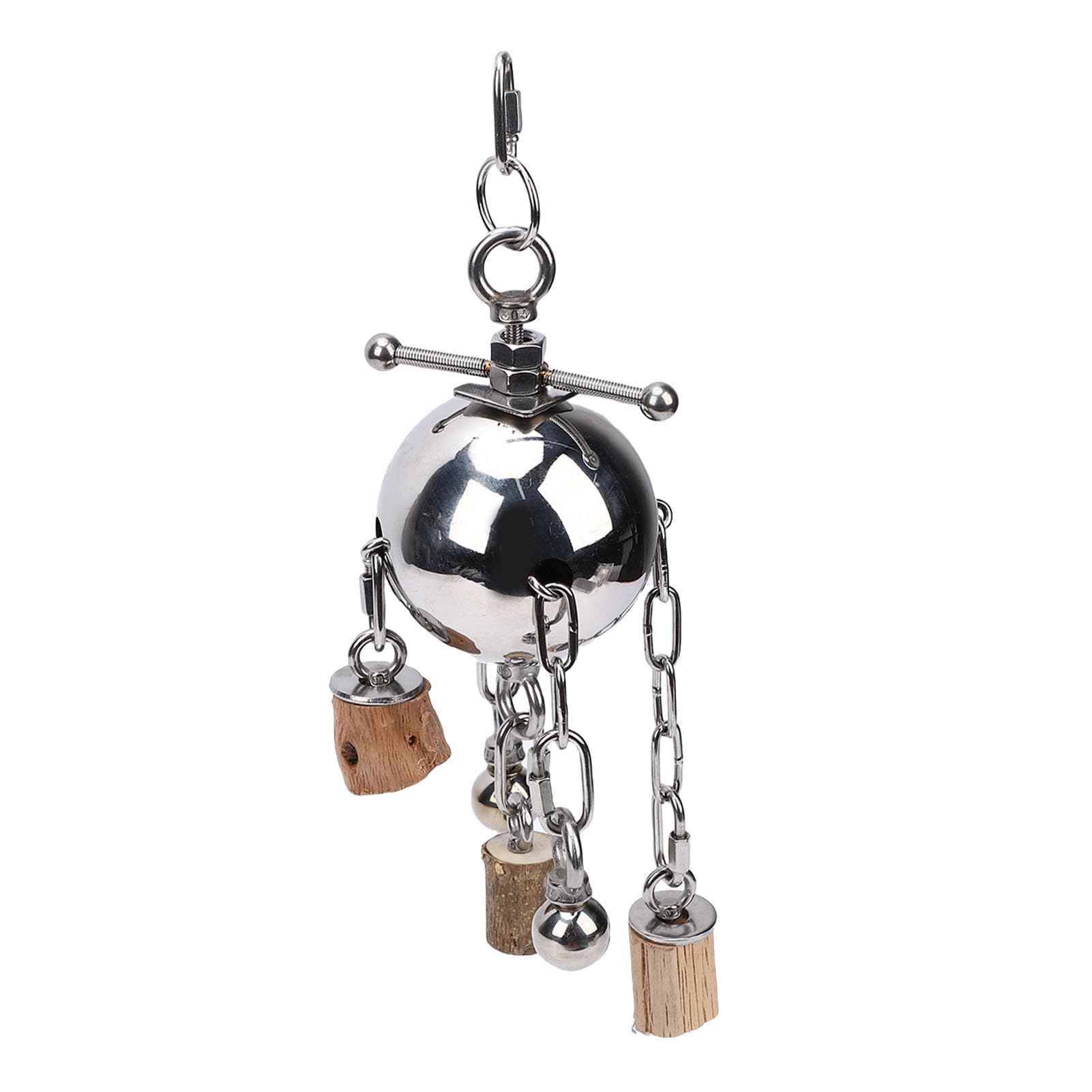 Jiawu Jouet pour Oiseaux avec Pendentif en Acier Inoxydable, Jouet à Mâcher Durable pour Perroquets de Grande et Moyenne Taille pour Enrichir la Cage