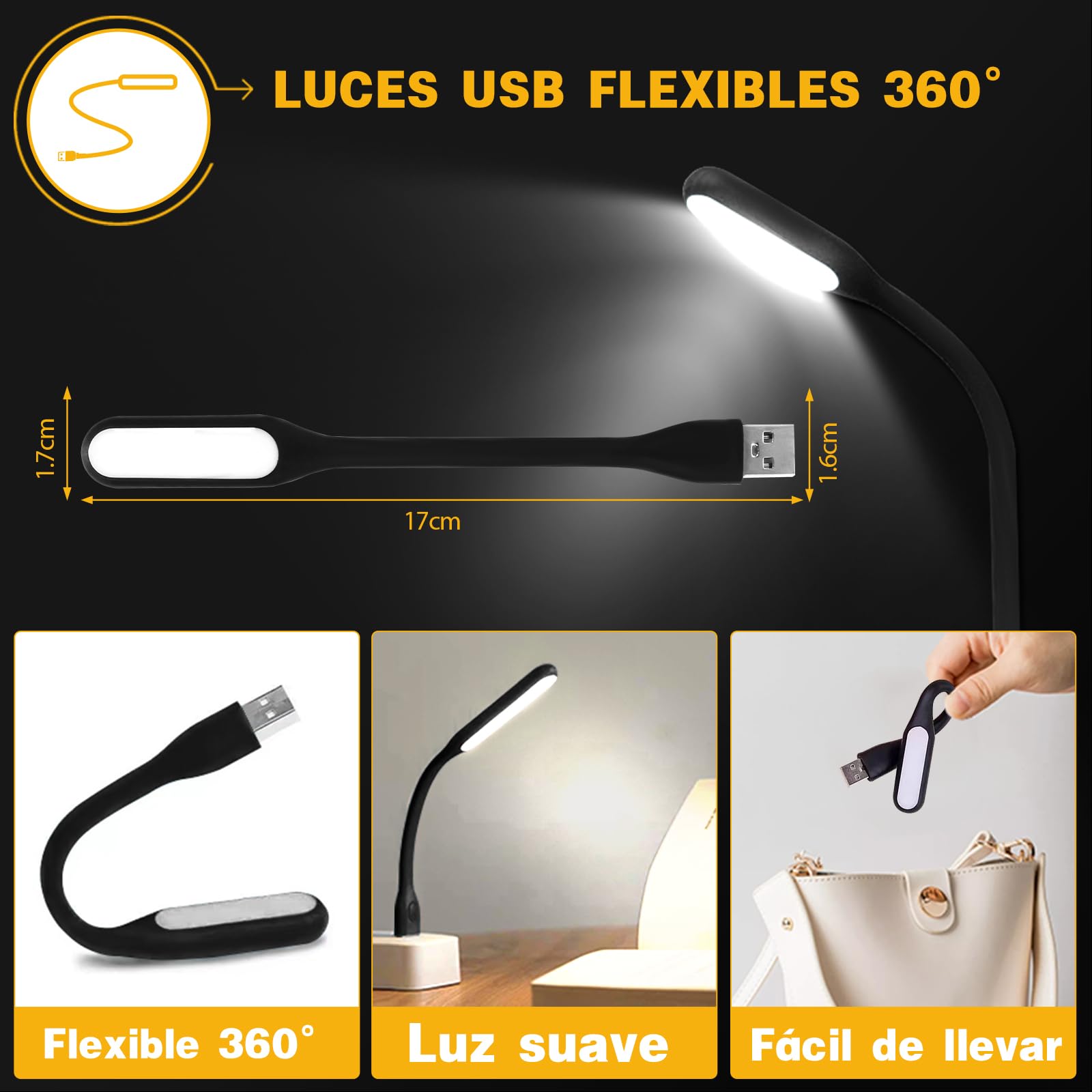 Linternas LED Alta Potencia, 1,000,000 Lúmenes Linterna LED Recargable, Linterna Alta Potencia Potente Largo Alcance, Impermeable Flashlight para Emergencias Camping Regalo