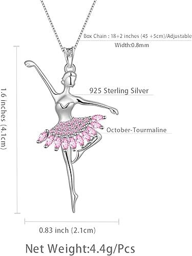 Miniatura 4 de Aurora Tears Collar de bailarina pequeña bailarina, bailarina, ballerina, regalo de recital de ballerina, plata de ley 925, colgante de baile de