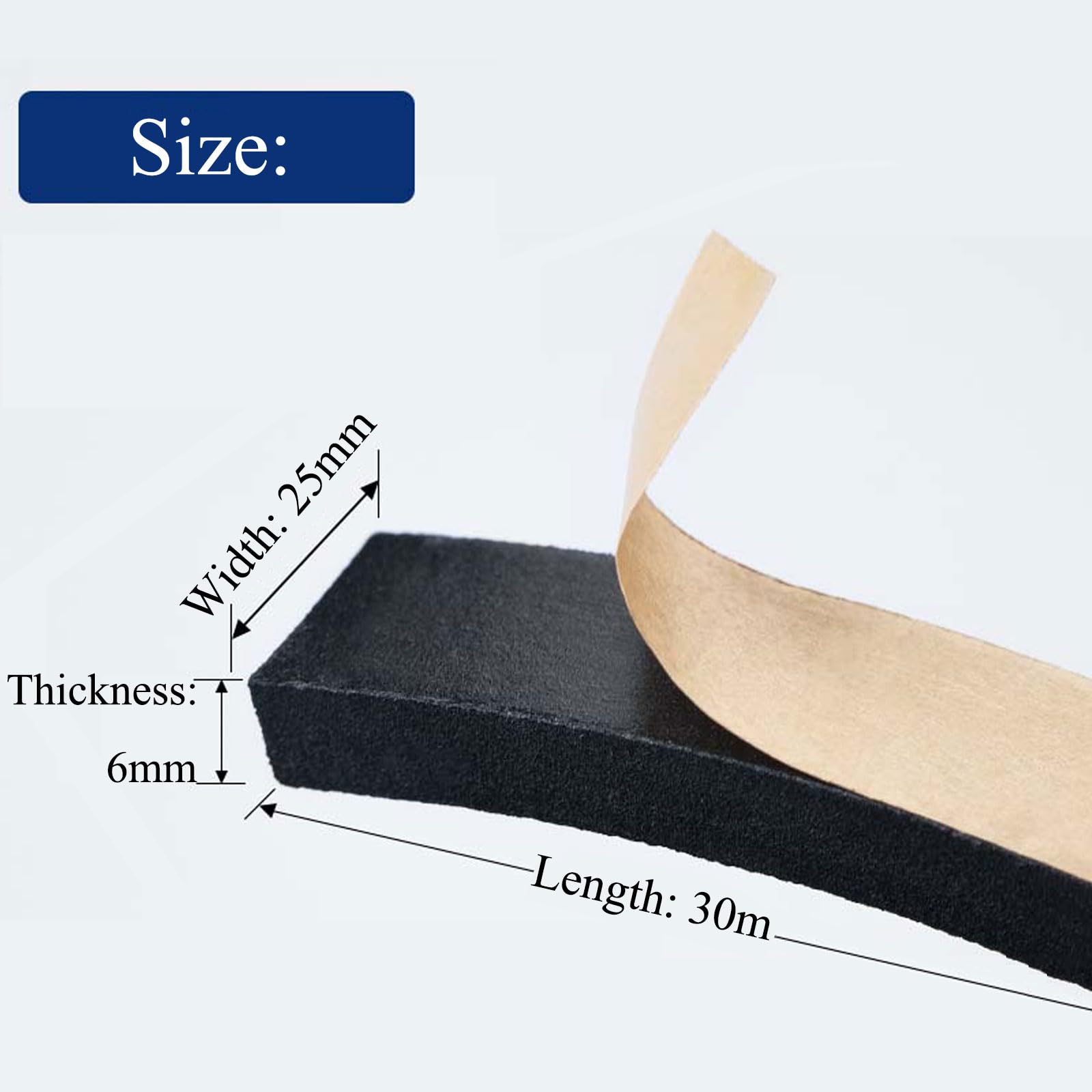 6 mm x 30 m selbstklebendes Schallschutzband
