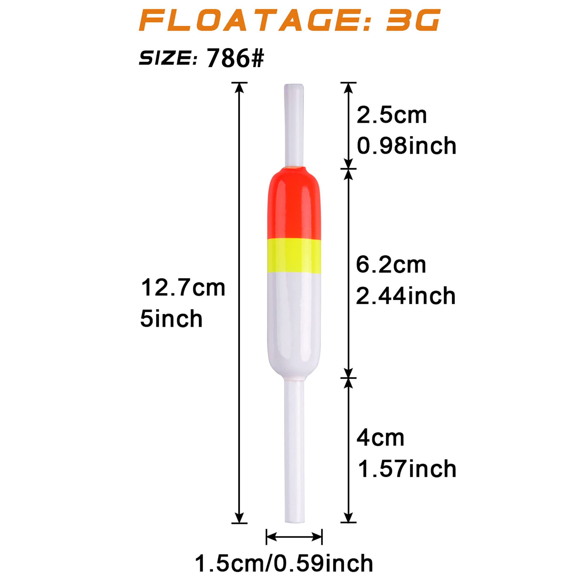 VATEICO Fishing Floats and Bobbers,5/10/20pcs Wood Slip Bobbers Spring Oval Stick Slip Floats for Crappie Trout Panish Bass Fishing (10PCS)