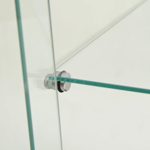 Miniatura 5 de JT Vitrina de cristal con 4 estantes con puerta, fácil de instalar, vidrio templado sólido, estantería Curio de pie para sala de estar, dormitorio,