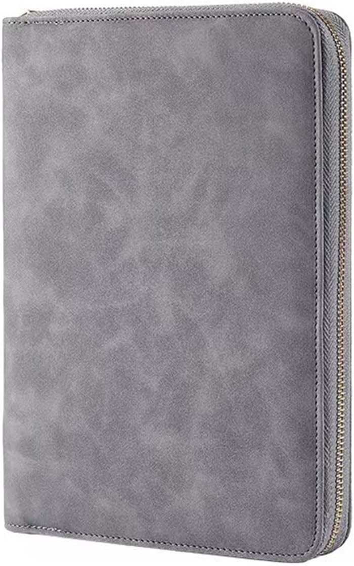 Zipper Bag Notebook Business Loose-leaf Notepad Multi-function Folder(Black)