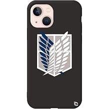iPhone 13 ile Uyumlu Siyah Premium  i Kadife Attack On Titan Desenli Silikon Telefon K l f  attackontitan11_195
