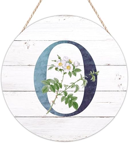Vista 62 de Welcome Sign for Wall Initial Letter C Blue Round Wood Signs Monogram White Floral Wood Plaque Fresh Flowers 12in Mid Century Home Wall Decor for