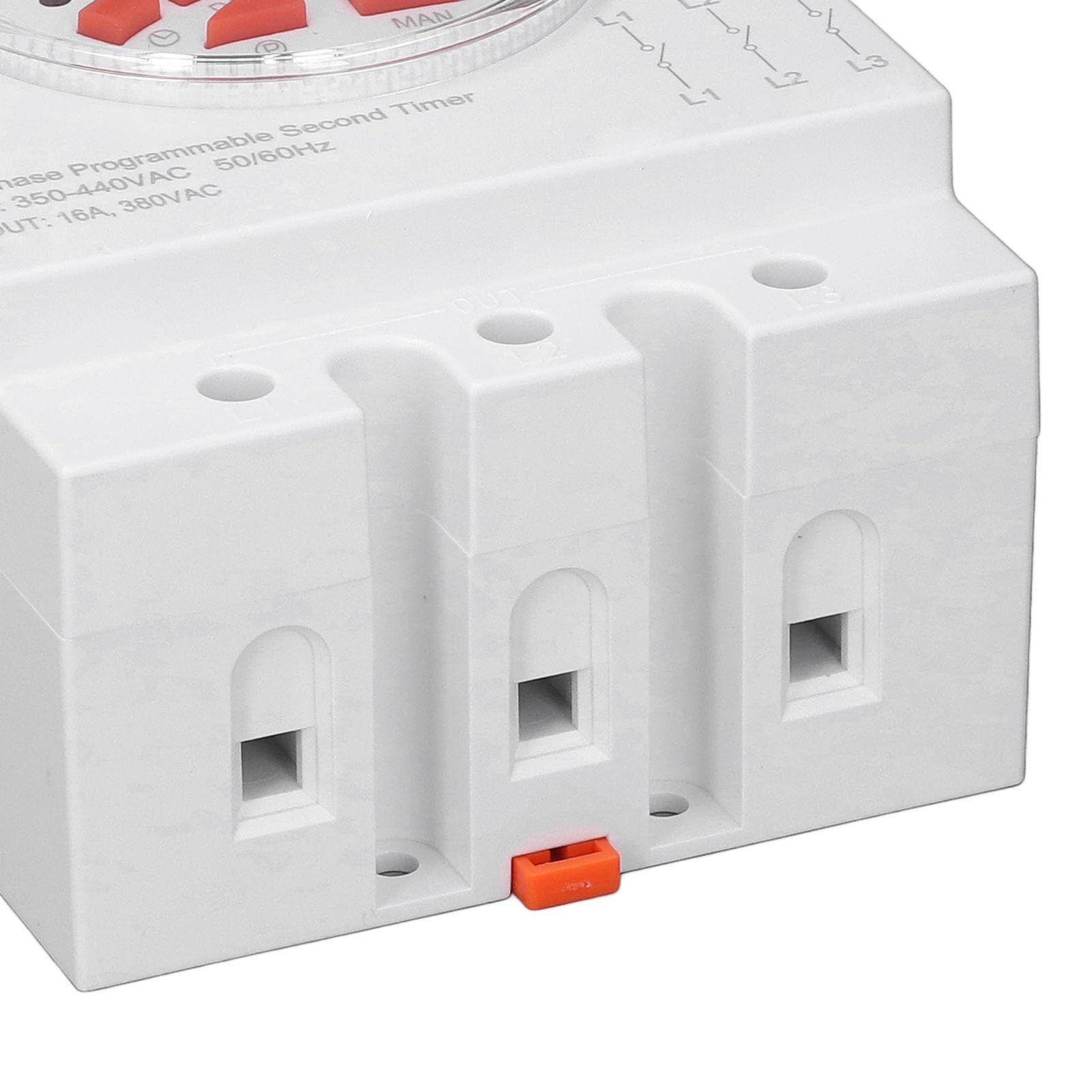 KUIDAMOS Interruptor Temporizador Trifásico de Potencia Precisa con Pantalla Retroiluminada para un Uso Versátil de Control Programable de 24 Horas para Proyectos Domésticos y Exteriores Material: PC