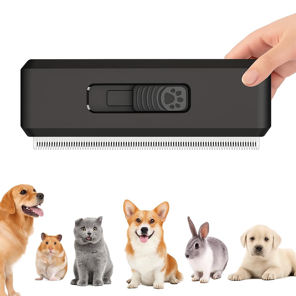Deshedding Brush for Dogs Cats Horses, Pet Grooming Tool that is Gentle & Effective With Wide Shallow Comb