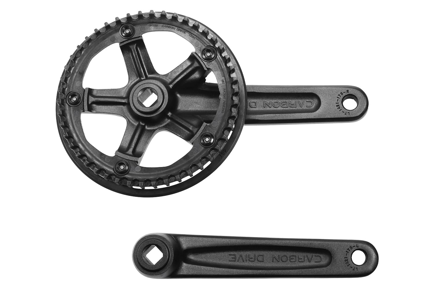 Generisch Gates Fahrrad Kurbel Garnitur Carbon Drive 46 Zähne175mm mit Kettenschutz