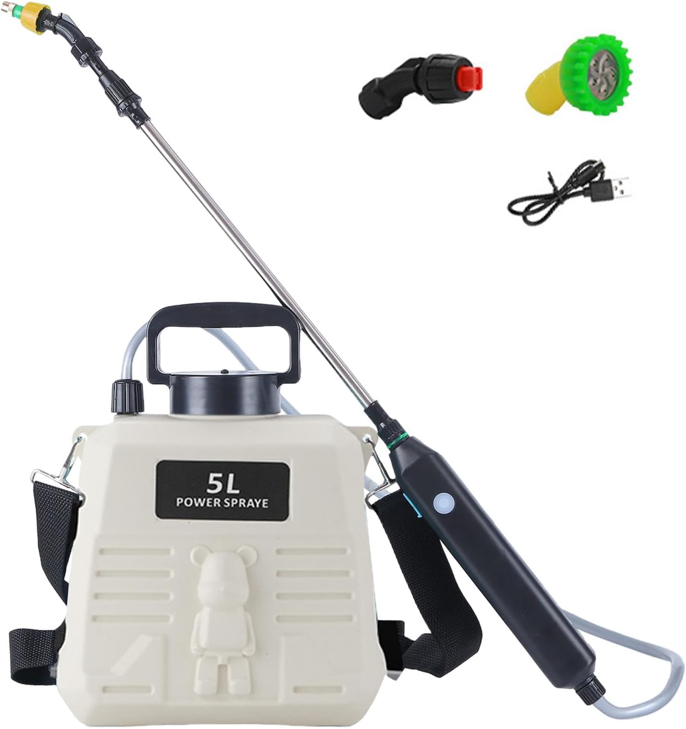 Sprayer, Electric Sprayer, Shoulder Type, Automatic Sprayer, Pressure Sprayer, Continuous Spray, Electric Spray, 2.1 gal (5 L), 2 Hours of Continuous Use, On/Off Control, 2 Modes, Water Pump,