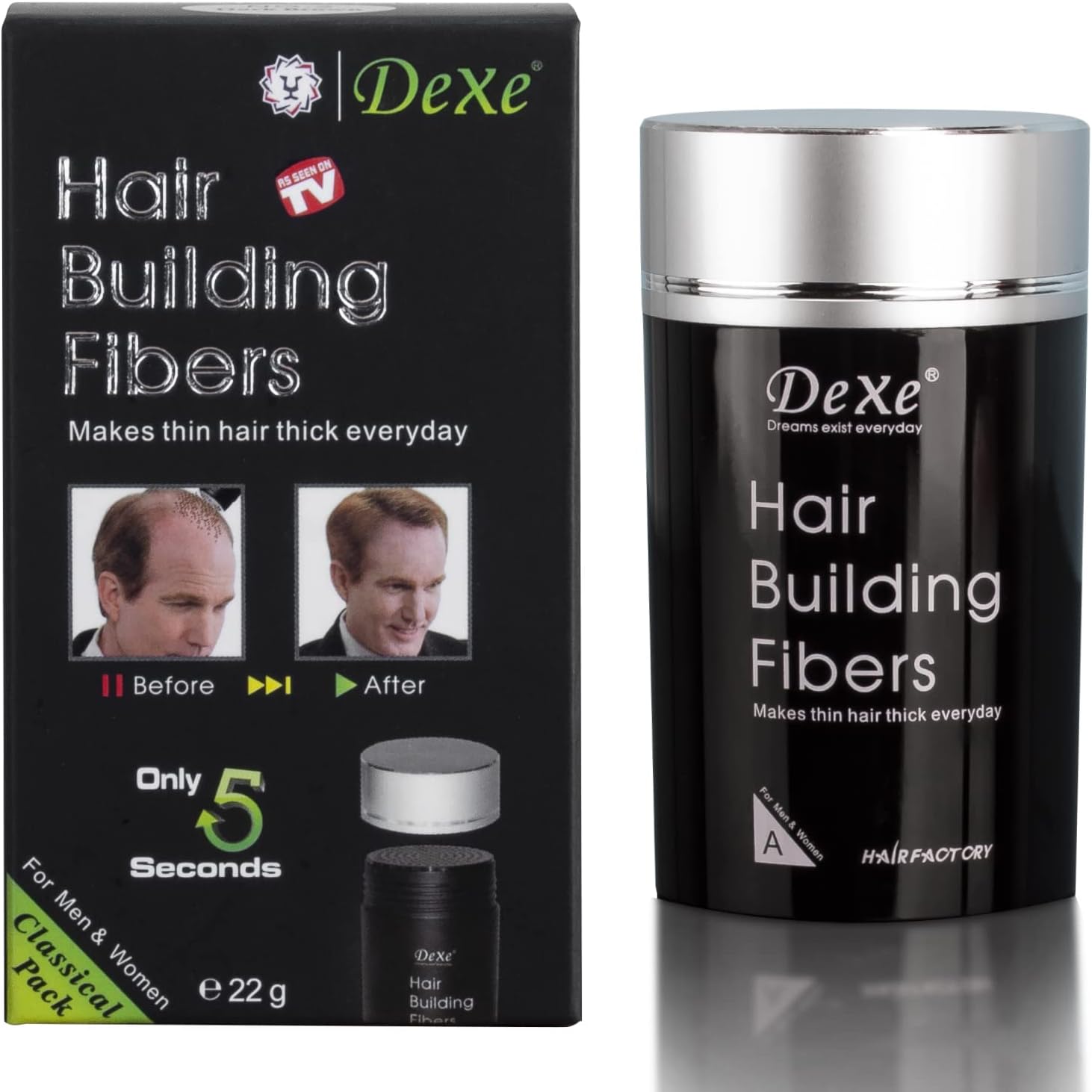 Hair Building Fibers Color Powder Instantly Thicken Thinning Hair for Men and Women (Medium Brown)