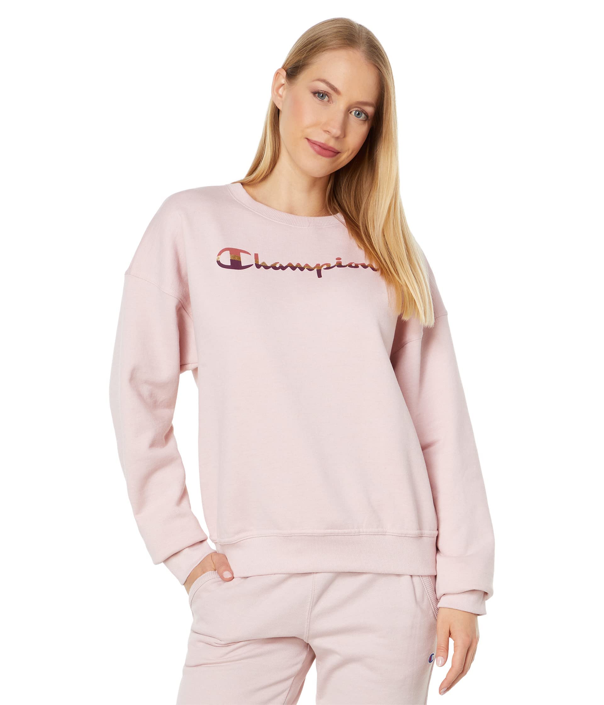 Champion Women's Powerblend Fleece Hoodie, Classic Script