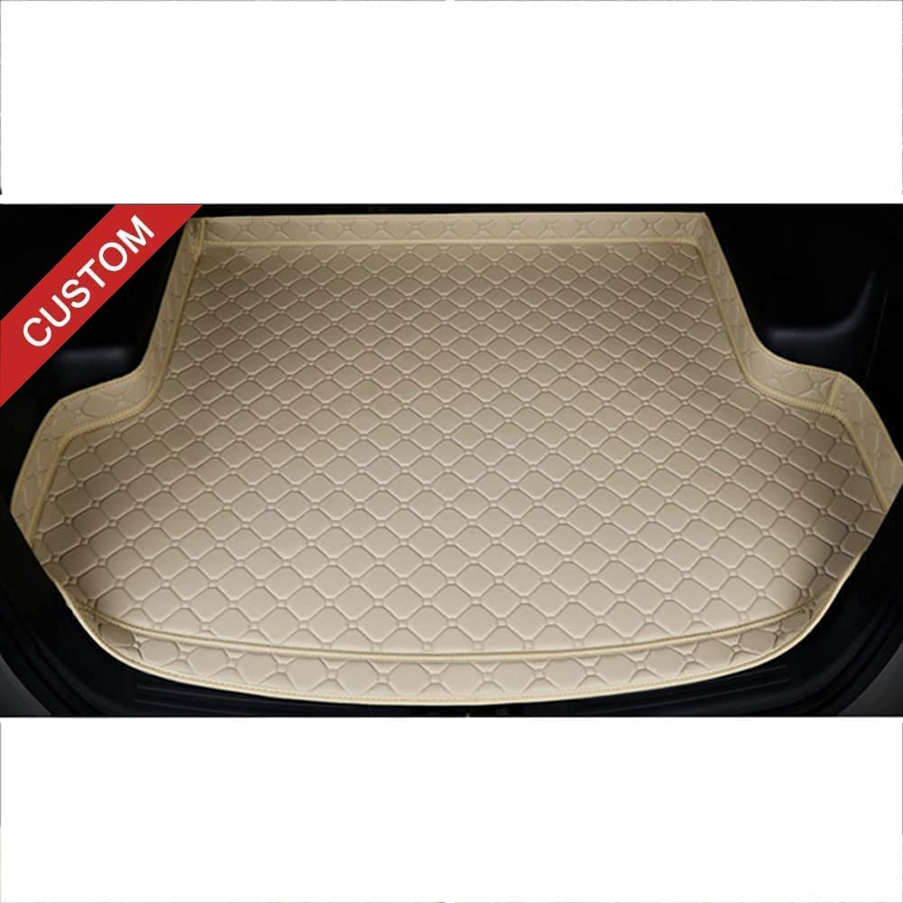 Tailored Car Leather Boot Liner Mat For Mercedes-Benz GLC Coupe/SLK-Class/SL-Class/SLC-Class/V-Class, All Weather Durable Waterproof Anti-Slip Trunk Cargo Storage Protector Tray