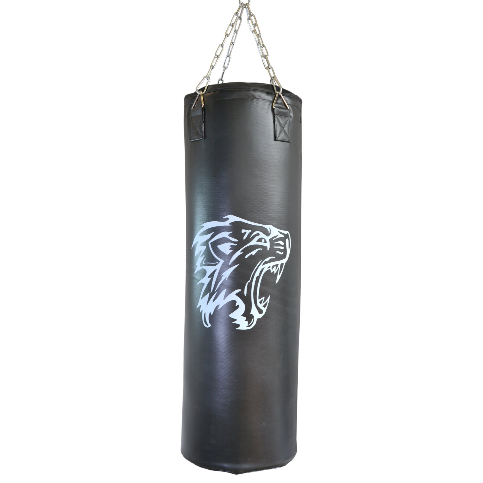 Train Hard Boxsack Sandsack Punching Bag gefüllt inkl. Heavy Duty Stahlkette und Drehwirbel