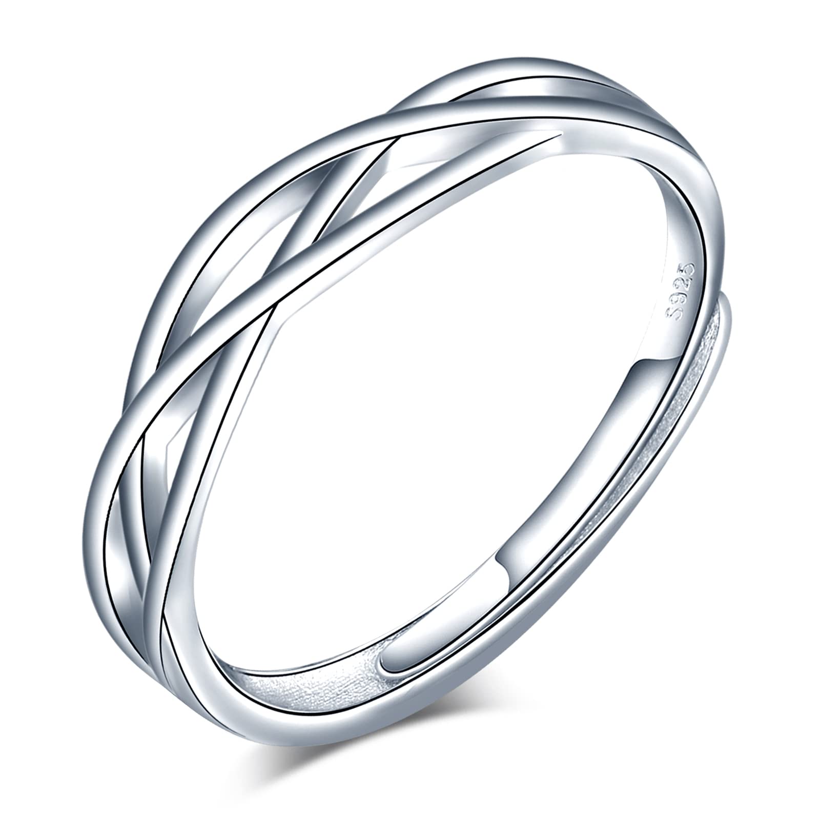 CPSLOVE Anillo de plata 925 para pareja, anillos de bodas de diamantes de flores, tamaño ajustable, Anillo de compromiso