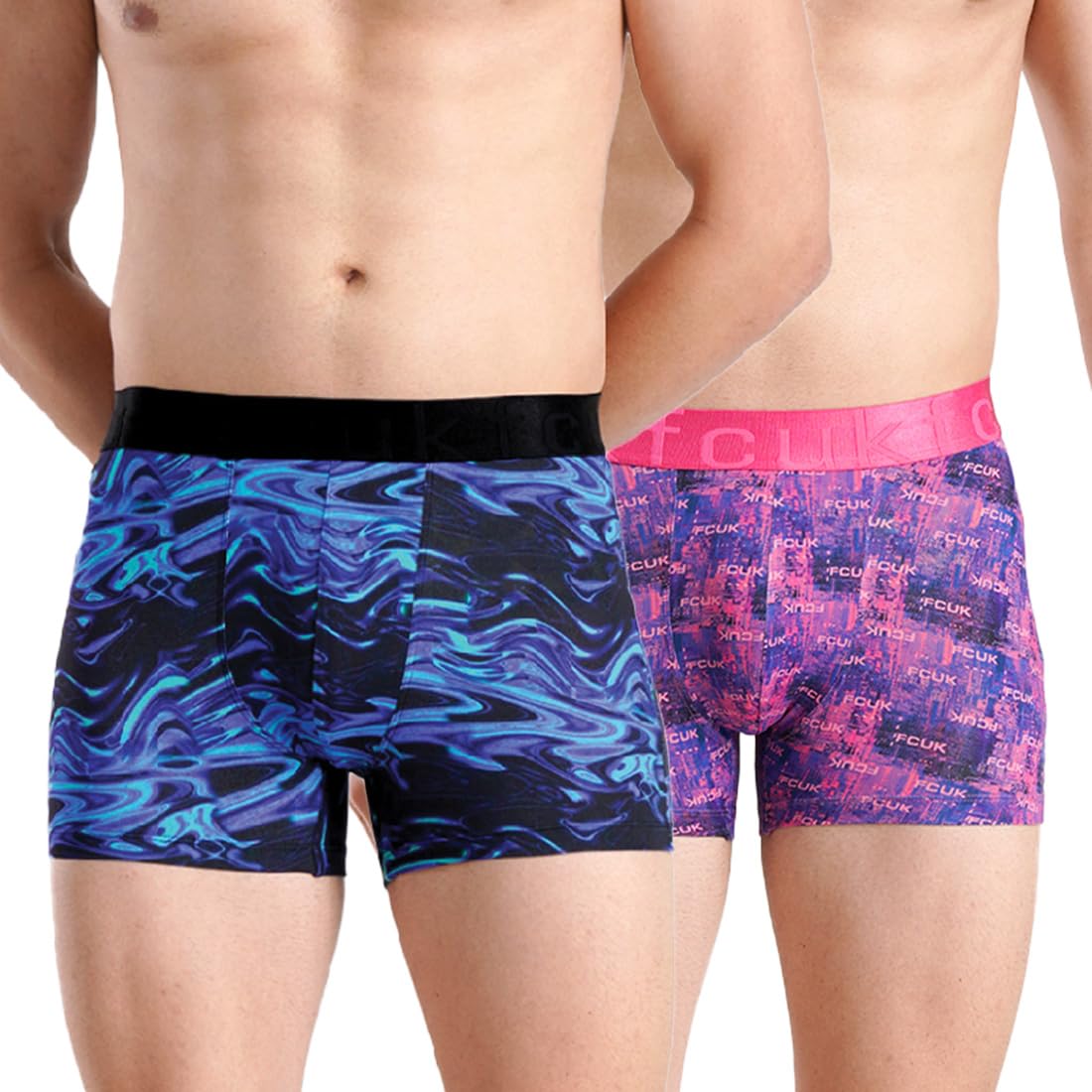 Polyamide-Elastane FLO Brewer,Men's Printed Trunks Pack of 2 Regular Fit Print-image-32