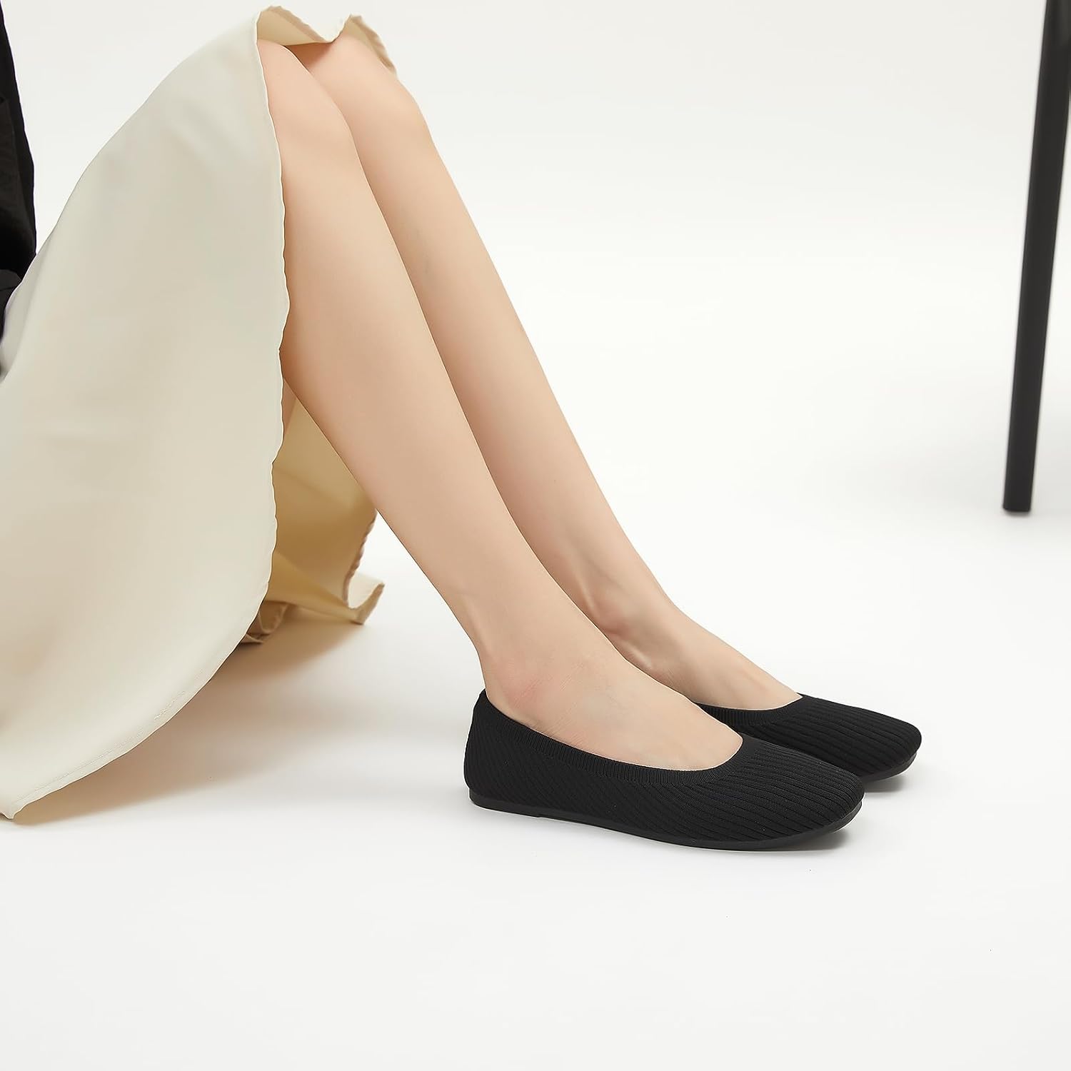Iarus Women's Flats Shoes Square Toe Casual Ballet Flats Business Dress Shoes Comfortable Slip on Shoes for Dressy Office Work Teacher