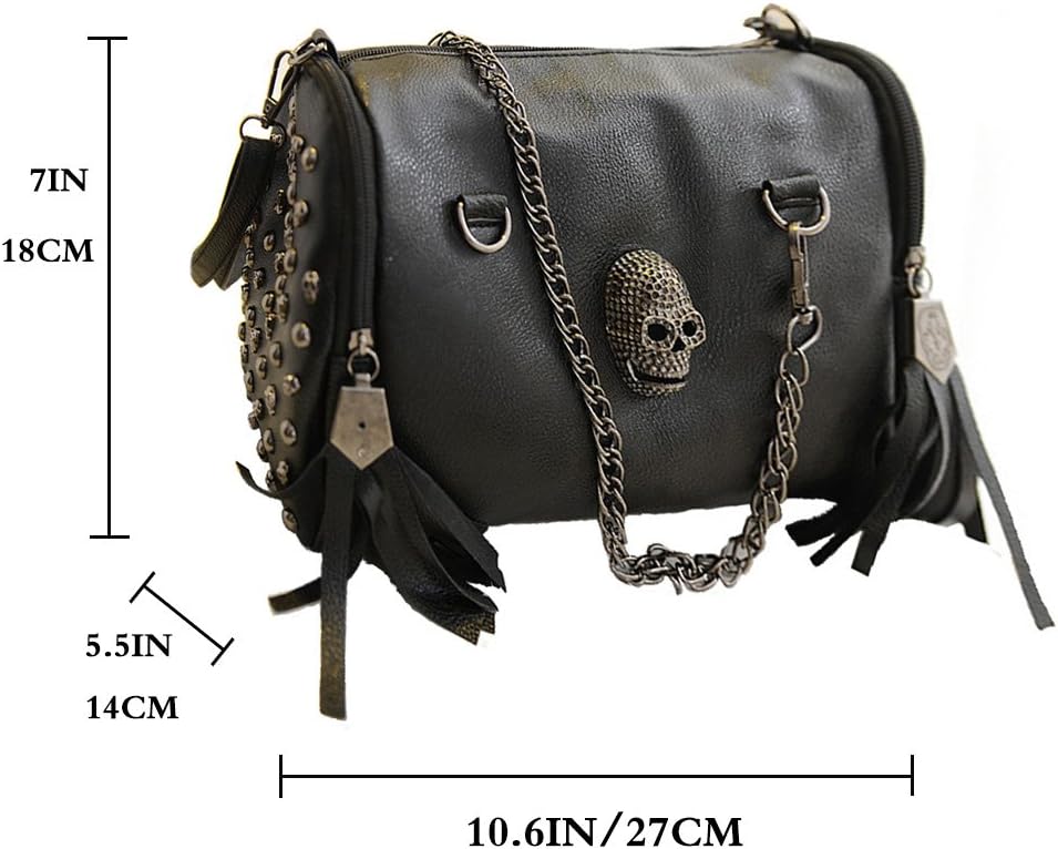 Fivelove Women Top Handle Shoulder Bag Personality Rivet Satchel Tote Middle Size Handbag Purse Bag - Image 4