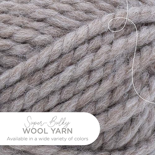 Image of Lion Brand Yarn Wool-Ease Thick & Quick Yarn, Soft and Bulky Yarn for Knitting, Crocheting, and Crafting, 3 Pack, Driftwood | Super Bulky Wool Acrylic Blend Fiber for Soft Hats, Sweaters, Chunky Blankets, Yarn for Crochet, Knitting, Crafts, Weaving
