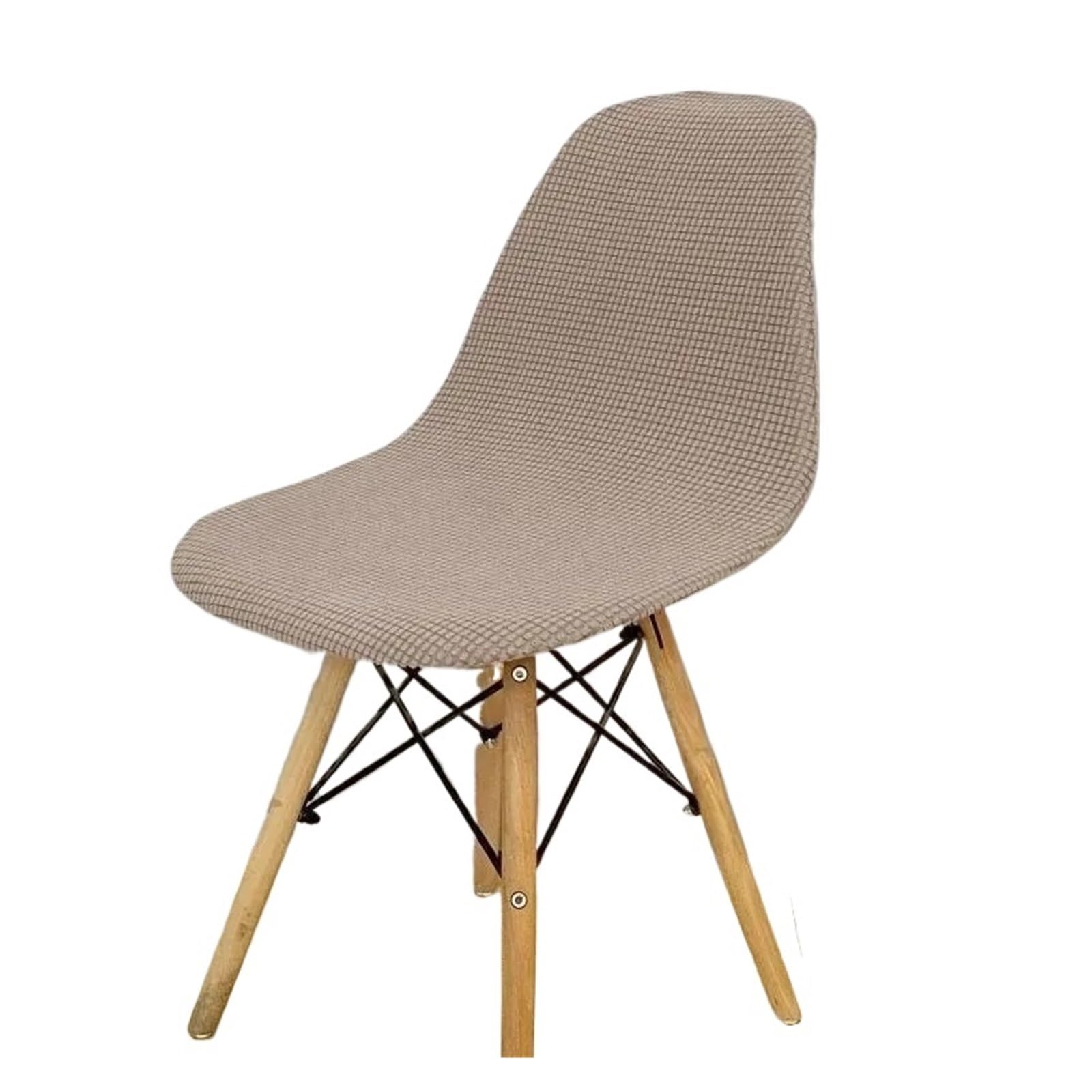 NFEKLFI Chair Cover Polar Fleece Shell Chair Cover Solid Color Jacquard Dining Slipcover Stretch Anti-dust Seat For Living Room Home for home(Khaki)