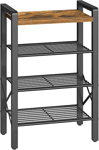 Miniatura 11 de Zapatero estrecho de 10 niveles, zapatero alto para 10-20 pares, organizador delgado de almacenamiento de zapatos con parte superior de madera,