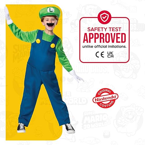 Miniatura 5 de Disguise Nintendo Luigi Deluxe - Disfraz para niño color verde talla S 4-6