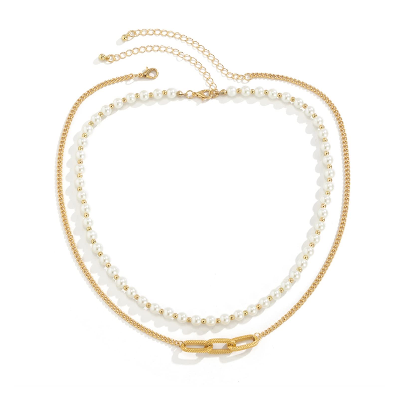Collier perles d'imitation haut de gamme au design rétro chic - 5