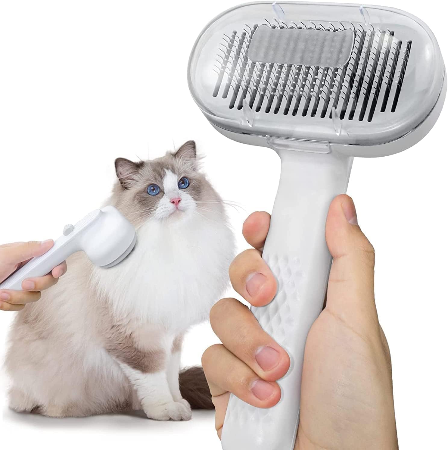GOSCIEN Cat Brush, Slicker Dog Brush, Self Cleaning Pet Grooming Brush