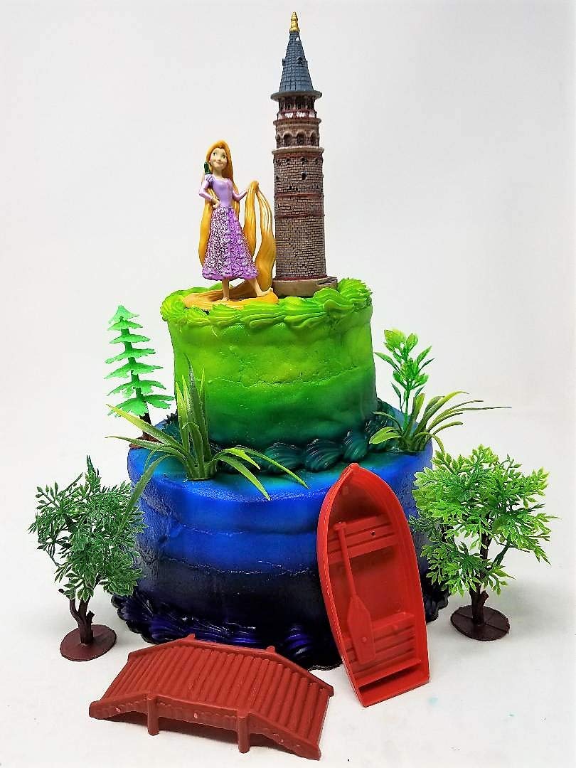 Tangled Princess Rapunzel Birthday Cake Topper Set Featuring Rapunzel