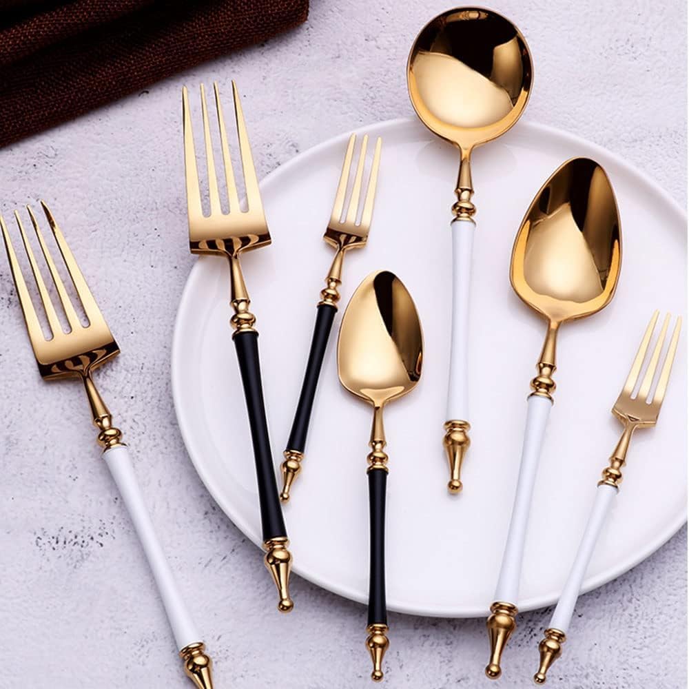 Geschirrset Besteckset für 10 Personen Besteck Rose Gold 60 Teiliges Geschirr Edelstahl Cutlery Set Besteck mit Messern/Gabeln/Löffeln Spiegelpoliert Spülmaschinenfest Familienzusammenkünfte ESSONIO