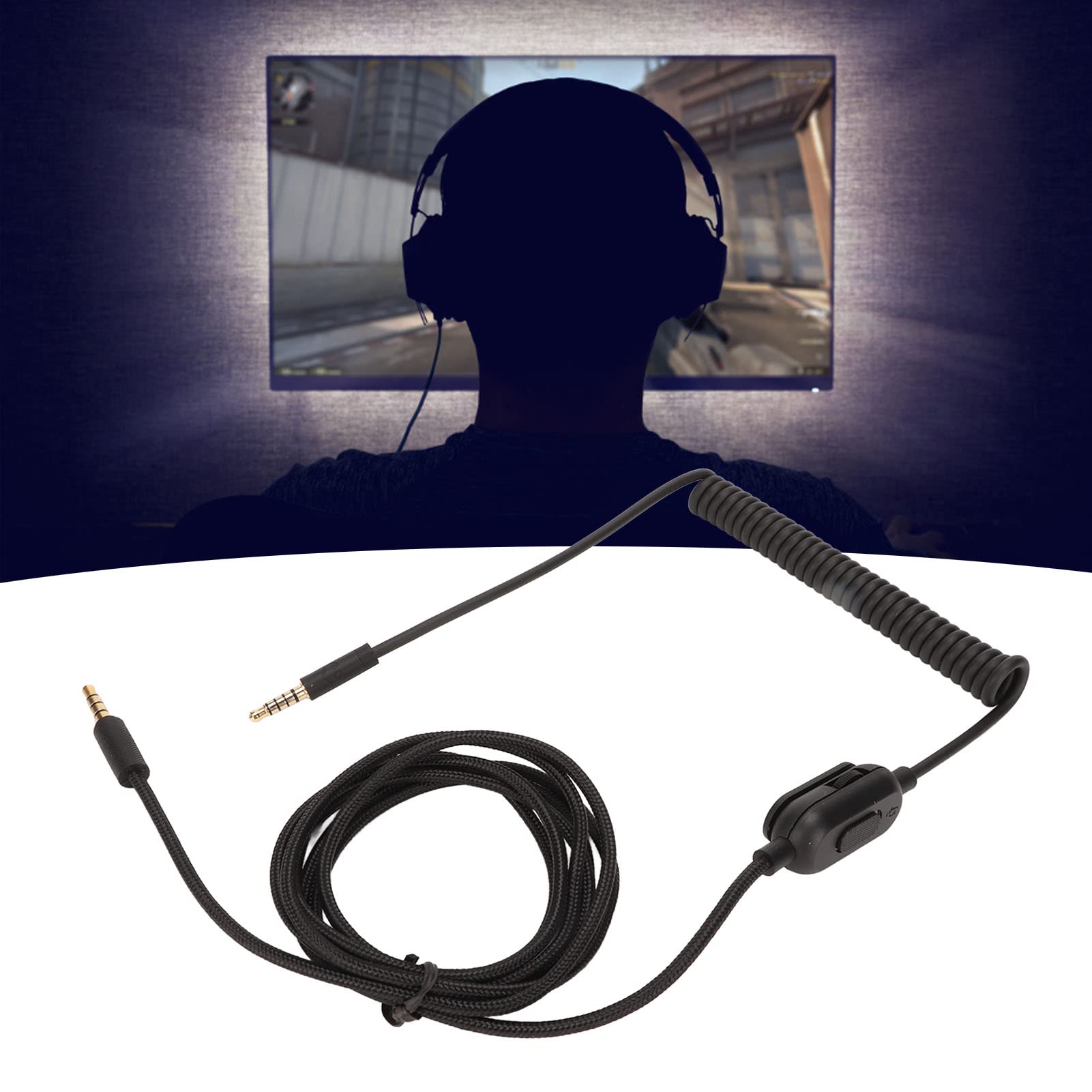 Zapasowy Kabel do Słuchawek G433 G233 G Pro G Pro X, 3,5 Mm Męski na 3,5 Mm Męski Spiralny Kabel Dźwiękowy, na , na One, PC, Laptop, na Androida
